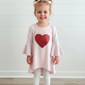 Red Heart Magic Long Sleeve - Toddler Girl 4-6 year old